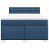Cama box spring con colchón tela azul 160x200