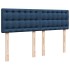 Cama box spring con colchón tela azul 160x200
