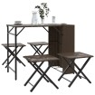 Juego de comedor de jardín plegable 5 piezas ratán PE marrón