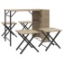 Juego de comedor de jardín plegable 5 piezas ratán PE