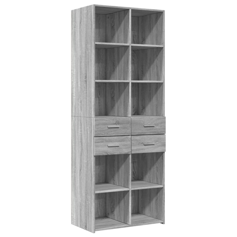 Aparador alto madera de ingeniería gris Sonoma 70x42,5x185