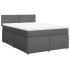 Cama box spring con colchón tela gris oscuro 140x190