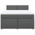 Cama box spring con colchón tela gris oscuro 140x190