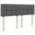 Cama box spring con colchón tela gris oscuro 140x190