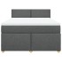 Cama box spring con colchón tela gris oscuro 140x200