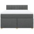 Cama box spring con colchón tela gris oscuro 140x200