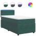 Cama box spring con colchón terciopelo verde oscuro 100x200
