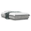 Estructura de cama con luces LED gris hormigón 90x190 cm