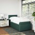 Cama box spring con colchón terciopelo verde oscuro 100x200