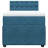 Cama box spring con colchón terciopelo azul 100x200