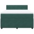 Cama box spring con colchón terciopelo verde oscuro 140x190