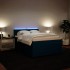 Cama box spring con colchón terciopelo azul 140x200