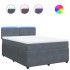 Cama box spring con colchón terciopelo gris oscuro 160x200