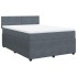 Cama box spring con colchón terciopelo gris oscuro 160x200
