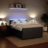 Cama box spring con colchón terciopelo gris oscuro 160x200