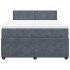 Cama box spring con colchón terciopelo gris oscuro 160x200