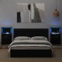 Cabecero de cama con mesitas madera de ingeniería negro 160