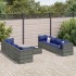 Set de muebles de jardín 9 pzas y cojines ratán sintético