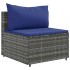 Set de muebles de jardín 9 pzas y cojines ratán sintético