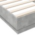 Estructura de cama con luces LED gris hormigón 90x200