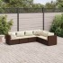 Set muebles de jardín 6 piezas y cojines ratán sintético