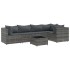 Set de muebles de jardín 6 pzas y cojines ratán sintético