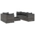 Set de muebles de jardín 6 pzas y cojines ratán sintético
