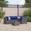 Set de muebles de jardín 5 pzas y cojines ratán sintético gris