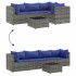 Set de muebles de jardín 5 pzas y cojines ratán sintético
