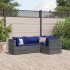 Set de muebles de jardín 4 pzas y cojines ratán sintético
