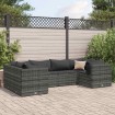 Set de muebles de jardín 6 pzas y cojines ratán sintético gris