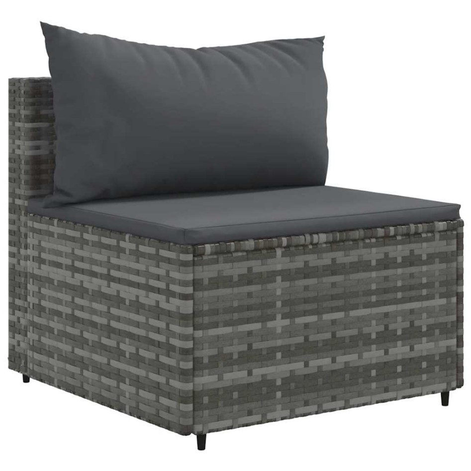 Set de muebles de jardín 6 pzas y cojines ratán sintético