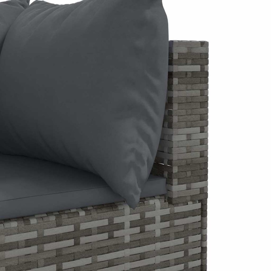 Set de muebles de jardín 6 pzas y cojines ratán sintético