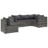 Set de muebles de jardín 5 pzas y cojines ratán sintético