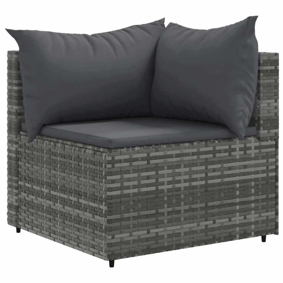 Set de muebles de jardín 5 pzas y cojines ratán sintético