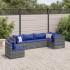 Set de muebles de jardín 6 pzas y cojines ratán sintético