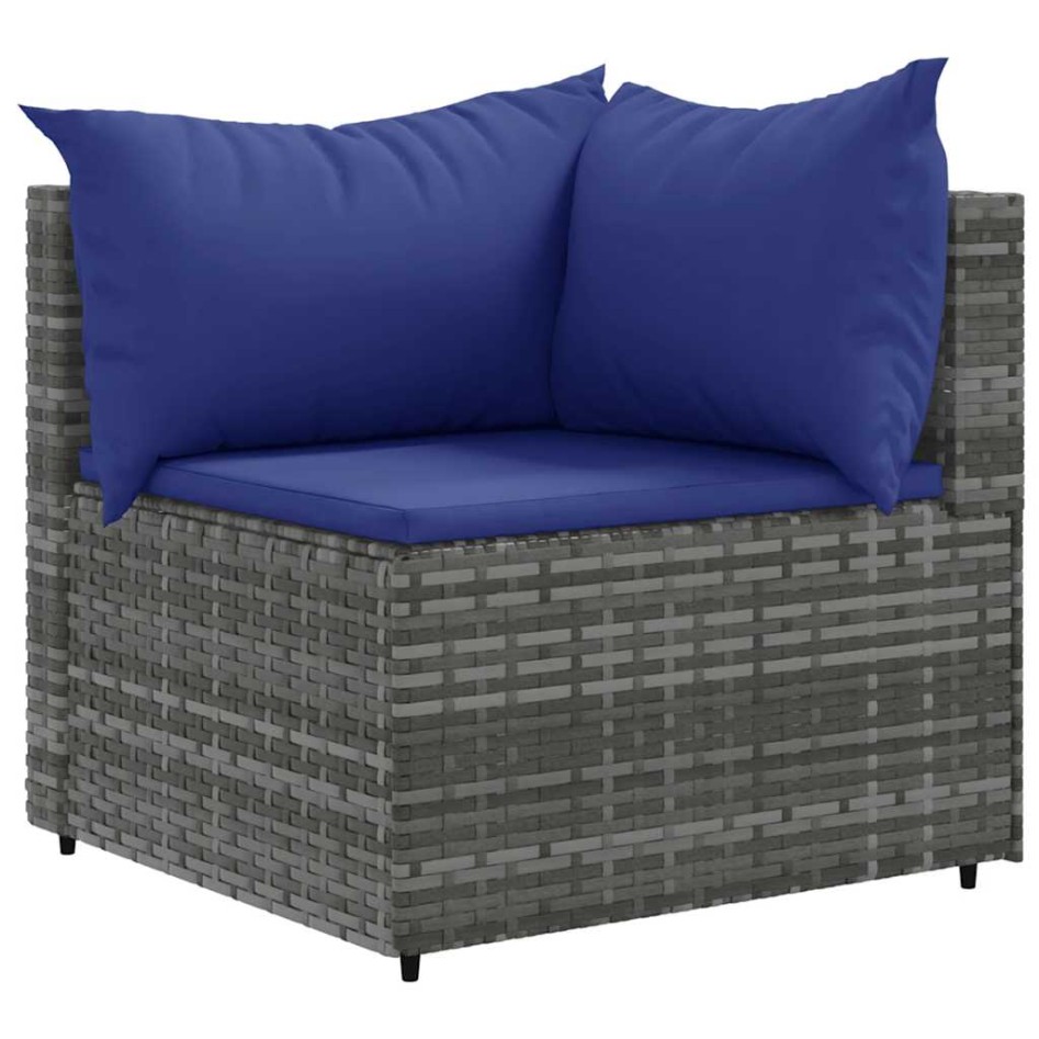 Set de muebles de jardín 6 pzas y cojines ratán sintético