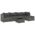 Set de muebles de jardín 6 pzas y cojines ratán sintético
