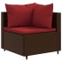 Set muebles de jardín 6 piezas y cojines ratán sintético