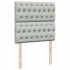 Cama box spring con colchón terciopelo gris claro 90x190
