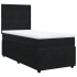 Cama box spring con colchón cuero sintético negro 90x190