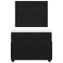 Cama box spring con colchón cuero sintético negro 90x190