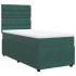 Cama box spring con colchón terciopelo verde oscuro 100x200