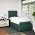 Cama box spring con colchón terciopelo verde oscuro 100x200