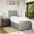 Cama box spring con colchón terciopelo gris claro 90x190