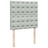 Cama box spring con colchón terciopelo gris claro 90x190