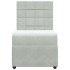 Cama box spring con colchón terciopelo gris claro 90x190