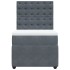Cama box spring con colchón terciopelo gris oscuro 90x190