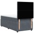Cama box spring con colchón terciopelo gris oscuro 90x190