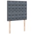 Cama box spring con colchón terciopelo gris oscuro 90x190